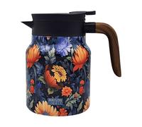 1000ml Floral Pattern Teapot Stainless Steel Mini Hot Coffee Pot for Hot Drinks