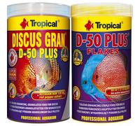 1000ml Tropical Discus Gran + Fiocchi Mangime per Pesci Granulato