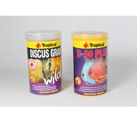 1000ml Tropical Selvaggio Gran + 1000ml Discus Fiocchi Mix Pesci Acquario Colore