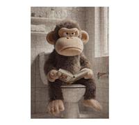 1000pcs(38x26cm) Puzzle Grumpy Monkey Reading on The Toilet Puzzle Per Adulti Gioco Pratico Corsa Di Velocità Regali Unici Per Compleanno E Natale 1000pcs(38x26cm)