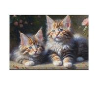 1000pcs(38x26cm) Puzzle Per Adolescenti Adorable Maine Coon Kittens Puzzle Per Adulti Gioco Rompicapo Analisi E Logica Difficile E Sfida 1000pcs(38x26cm)