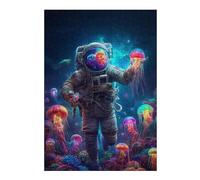 1000pcs(38x26cm) Puzzle Per Adolescenti Astronaut in Jellyfish Sea Puzzle Per Adolescenti Giochi Per Famiglie Ma Divertenti E Umoristici Regali Per Ridurre Lo Stress 1000pcs(38x26cm)