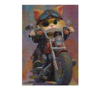 1000pcs(38x26cm) Puzzle Per Adolescenti Cat Biker Adventure -1 Puzzle Per Adulti Gioco Pratico Decorazione Perfetta Difficile Da Completare 1000pcs(38x26cm)