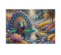 1000pcs(38x26cm) Puzzle Per Adolescenti Enchanted Forest with Peacock And Owls Puzzle Per Adolescenti: Giocattoli Antistress, Un'opera D'arte, Attività Divertenti Da Fare A Casa 1000pcs(38x26cm)