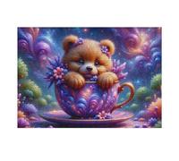 1000pcs(38x26cm) Puzzle Per Adolescenti Magical Tea Cup Bear Fantasy Puzzle Per Adolescenti Gioco Rompicapo Regalo Di Compleanno Attività Divertenti A Casa 1000pcs(38x26cm)