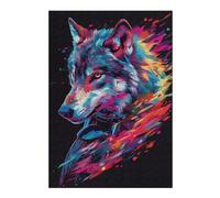 1000pcs(38x26cm) Puzzle Per Adolescenti Puzzle Colorful Wolf Illustration Puzzle Per Adulti Giochi Rilassanti Per Divertimento in Famiglia Per Compleanno, Natale 1000pcs(38x26cm)