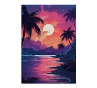1000pcs(38x26cm) Puzzle Per Adolescenti Puzzle Neon Sunset Palm Beach -1 Puzzle Per Adulti Giochi Divertenti Per Divertimento in Famiglia Interazione Genitore-figlio 1000pcs(38x26cm)