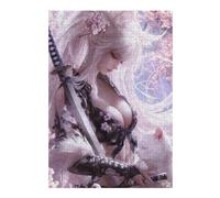 1000pcs(38x26cm) Puzzle Per Adolescenti Samurai Beauty with Sakura Cat Puzzle Per Adulti Giochi Rilassanti Decorazione Murale Ideale Come Regalo 1000pcs(38x26cm)
