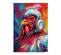 1000pcs(38x26cm) Puzzle Per Adolescenti Space Chicken Headphones Art Puzzle Per Adolescenti Giocattolo Decorazione Da Parete Regali Per Donne Sfida Educativa 1000pcs(38x26cm)
