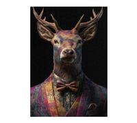 1000pcs(38x26cm) Puzzle Per Adolescenti Stylish Deer in Suit Puzzle Per Adulti Giochi Rilassanti Decorazione Murale Ideale Come Regalo 1000pcs(38x26cm)