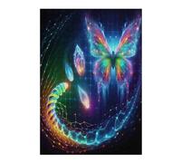 1000pcs(38x26cm) Puzzle Per Adulti E Adolescenti Abstract Butterfly with Glowing Elements Puzzle Per Adulti Gioco Per Famiglie Regalo Di Compleanno Difficile E Sfida 1000pcs(38x26cm)
