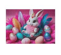 1000pcs(38x26cm) Puzzle Per Adulti E Adolescenti Easter Bunny with Colorful Eggs Puzzle Fai Da Te Giocattoli Decorazione Perfetta Interazione Genitore-figlio 1000pcs(38x26cm)