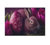 1000pcs(38x26cm) Puzzle Per Adulti Easter Egg with Rabbit Puzzle Per Adulti Gioco Rompicapo Regalo Per Donne Interazione Genitore-figlio 1000pcs(38x26cm)