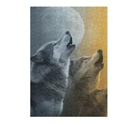 1000pcs(38x26cm) Puzzle Per Adulti Wolves Howling at Moon Puzzle Per Adulti Gioco Per Famiglie Assemblaggio Di Modelli Regali Unici Per Compleanno E Natale 1000pcs(38x26cm)