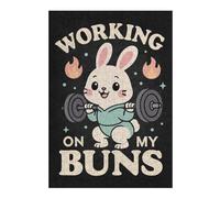 1000pcs(38x26cm) Puzzle Per Adulti Working On My Buns - Cute Gym Bunny Squat Pun Puzzle Giochi Rilassanti Corsa Di Velocità Manuale Regali Unici Per Compleanno E Natale 1000pcs(38x26cm)