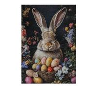 1000pcs(38x26cm) S Puzzle Per Adolescenti Easter Bunny with Basket of Eggs-2 Puzzle Per Adulti Gioco Rompicapo Ma Divertente E Umoristico Per Compleanno, Natale 1000pcs(38x26cm) S