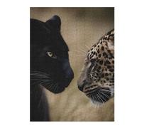 1000pcs(52x38cm) Puzzle Black Panther And Leopard Close-Up Puzzle Per Adulti Gioco Pratico Corsa Di Velocità Regali Unici Per Compleanno E Natale 1000pcs(52x38cm)