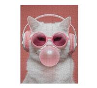 1000pcs(52x38cm) Puzzle Per Adolescenti Chill Cat with Bubble Gum Puzzle Per Adolescenti Giochi Rilassanti Decorazione Perfetta Regali Antistress 1000pcs(52x38cm)
