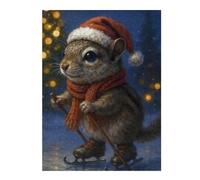 1000pcs(52x38cm) Puzzle Per Adolescenti Christmas Squirrel on Ice Skates Puzzle Per Adolescenti Giocattoli Fai Da Te Regalo Di Compleanno Regali Unici Per Compleanno E Natale 1000pcs(52x38cm)