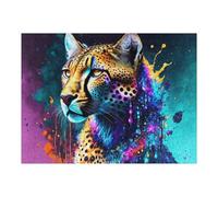 1000pcs(52x38cm) Puzzle Per Adolescenti Colorful Cheetah Art Print Puzzle Per Adulti Giochi Divertenti Vacanza A Casa Passatempo Sfida Da Completare 1000pcs(52x38cm)