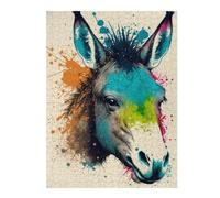 1000pcs(52x38cm) Puzzle Per Adolescenti Colorful Donkey Art Print Puzzle Per Adolescenti Giocattolo Decorazione Da Parete Regali Per Donne Sfida Educativa 1000pcs(52x38cm)
