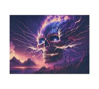 1000pcs(52x38cm) Puzzle Per Adolescenti Electric Skull Landscape Puzzle Per Adulti Gioco Rompicapo Analisi E Logica Difficile E Sfida 1000pcs(52x38cm)