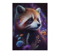 1000pcs(52x38cm) Puzzle Per Adolescenti Galactic Red Panda with Flowers -1 Puzzle Gioco Rompicapo Decorazione Da Parete Regali Unici Per Compleanno E Natale 1000pcs(52x38cm)