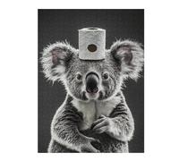 1000pcs(52x38cm) Puzzle Per Adolescenti Koala with Toilet Paper Roll on Head-1 Puzzle Per Adulti Gioco Per Famiglie Decorazione Per La Casa Attività Divertenti A Casa 1000pcs(52x38cm)