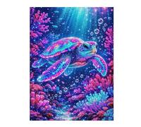 1000pcs(52x38cm) Puzzle Per Adolescenti Neon Turtle Underwater Coral Reef Puzzle Per Adolescenti Giocattoli Fai Da Te Regalo Di Compleanno Regali Unici Per Compleanno E Natale 1000pcs(52x38cm)