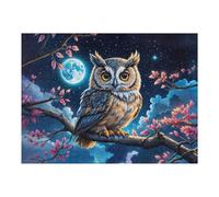 1000pcs(52x38cm) Puzzle Per Adolescenti Owl Under Moonlight Puzzle Per Adulti Giochi Divertenti Vacanza A Casa Passatempo Sfida Da Completare 1000pcs(52x38cm)