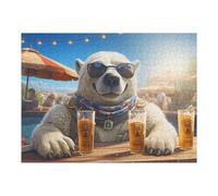 1000pcs(52x38cm) Puzzle Per Adolescenti Polar Bear Drinks at Beach Bar Puzzle Per Adulti, Gioco Rompicapo, Ma Divertente E Spiritoso, Regali Per Amici E Familiari 1000pcs(52x38cm)
