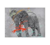 1000pcs(52x38cm) Puzzle Per Adolescenti Puzzle Elephant Black Colored Mix Puzzle Fai Da Te Giocattoli Per Il Divertimento in Famiglia Regali Unici Per Compleanno E Natale 1000pcs(52x38cm)