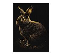 1000pcs(52x38cm) Puzzle Per Adolescenti Puzzle Rabbit Gold Black Puzzle Per Adulti Giochi Rilassanti Taglio Di Precisione Interazione Genitore-figlio 1000pcs(52x38cm)