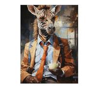 1000pcs(52x38cm) Puzzle Per Adolescenti Puzzle Stylish Zebra in Suit Puzzle Per Adulti Giochi Rilassanti Per Divertimento in Famiglia Per Compleanno, Natale 1000pcs(52x38cm)