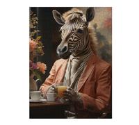1000pcs(52x38cm) Puzzle Per Adolescenti Puzzle Zebra in Suit Drinking Juice Puzzle Per Adulti Giochi Rilassanti Migliora La Memoria Regali Unici Per Compleanni E Regali 1000pcs(52x38cm)