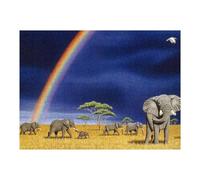 1000pcs(52x38cm) Puzzle Per Adolescenti Rainbow Elephants in Africa Puzzle Per Adulti Gioco Pratico Assemblaggio Di Modelli Regali Unici Per Compleanni E Occasioni Speciali 1000pcs(52x38cm)