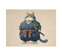 1000pcs(52x38cm) Puzzle Per Adolescenti Tabby Cat Ronin Samurai Puzzle Per Adulti Giochi Divertenti Vacanza A Casa Passatempo Sfida Da Completare 1000pcs(52x38cm)