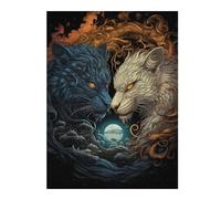 1000pcs(52x38cm) Puzzle Per Adolescenti Yin Yang Cats Fantasy Artwork Puzzle Per Adulti Giochi Per Famiglie Migliorano La Memoria Regali Unici Per Compleanni 1000pcs(52x38cm)