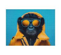 1000pcs(52x38cm) Puzzle Per Adulti E Adolescenti Cool Monkey with Glasses Puzzle Per Adulti Gioco Per Famiglie Regalo Di Compleanno Difficile E Sfida 1000pcs(52x38cm)