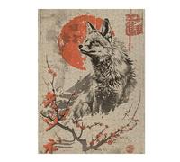 1000pcs(52x38cm) Puzzle Per Adulti E Adolescenti Vintage Japanese Fox Puzzle Per Adulti Giochi Per Famiglie Vacanze in Casa Passatempo Interazione Genitore-figlio 1000pcs(52x38cm)