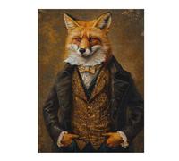 1000pcs(52x38cm) Puzzle Per Adulti Elegant Fox Gentleman Portrait Puzzle Per Adulti Giocattolo Decorazione Da Parete Per Divertimento in Famiglia Difficile Da Completare 1000pcs(52x38cm)