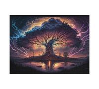 1000pcs(52x38cm) Puzzle Per Adulti Enchanted Stormscape with Ancient Tree Puzzle Per Adulti Gioco Rompicapo Sfida Difficile Difficile E Sfida 1000pcs(52x38cm)
