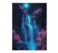 1000pcs(52x38cm) Puzzle Per Adulti Enchanted Waterfall Moonlit Night Puzzle Per Adolescenti Giochi Rilassanti Antistress Interazione Genitore-figlio 1000pcs(52x38cm)