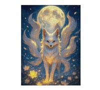 1000pcs(52x38cm) Puzzle Per Adulti Puzzle Nine-tailed Fox Under The Moon Puzzle Per Adulti Giocattoli Antistress Decorazione Da Parete Gioco Stimolante Regali 1000pcs(52x38cm)