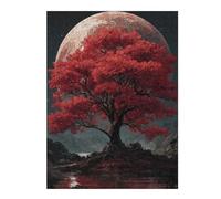 1000pcs(52x38cm) Puzzle Per Adulti Puzzle Red Moonlit Tree Reflections -1 Puzzle Per Adulti Giochi Rilassanti Un'opera D'arte Divertimento A Casa Attività, 1000pcs(52x38cm)