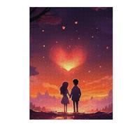 1000pcs(52x38cm) Puzzle Per Adulti Puzzle Romantic Sunset Heart Puzzle Per Adulti Gioco Pratico Corsa Di Velocità Gioco Impegnativo Regali 1000pcs(52x38cm)