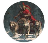 1000pcs (67.5x67.5cm) Cavalleria Medievale Jigsaw,Canes Pulling Sleds Puzzle Fai Da Te Per Adulti E Folla Dai 14 Anni in Su