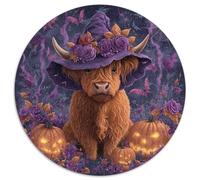 1000pcs (67.5x67.5cm) Fierce Highland Mucca Jigsaw,Purple Strega Hat Puzzle Fai Da Te Per Adulti E Folla Dai 14 Anni in Su