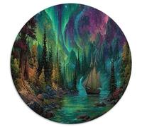 1000pcs (67.5x67.5cm) Foresta fitta Jigsaw,Aurora boreale boreale Puzzle Fai Da Te Per Adulti E Folla Dai 14 Anni in Su