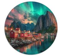 1000pcs (67.5x67.5cm) Puzzle Impossibili Lofoten Islands Aurora boreale And Red Houses Decorazione Per La Casa. Rilassamento E Intelligence Per Adulti